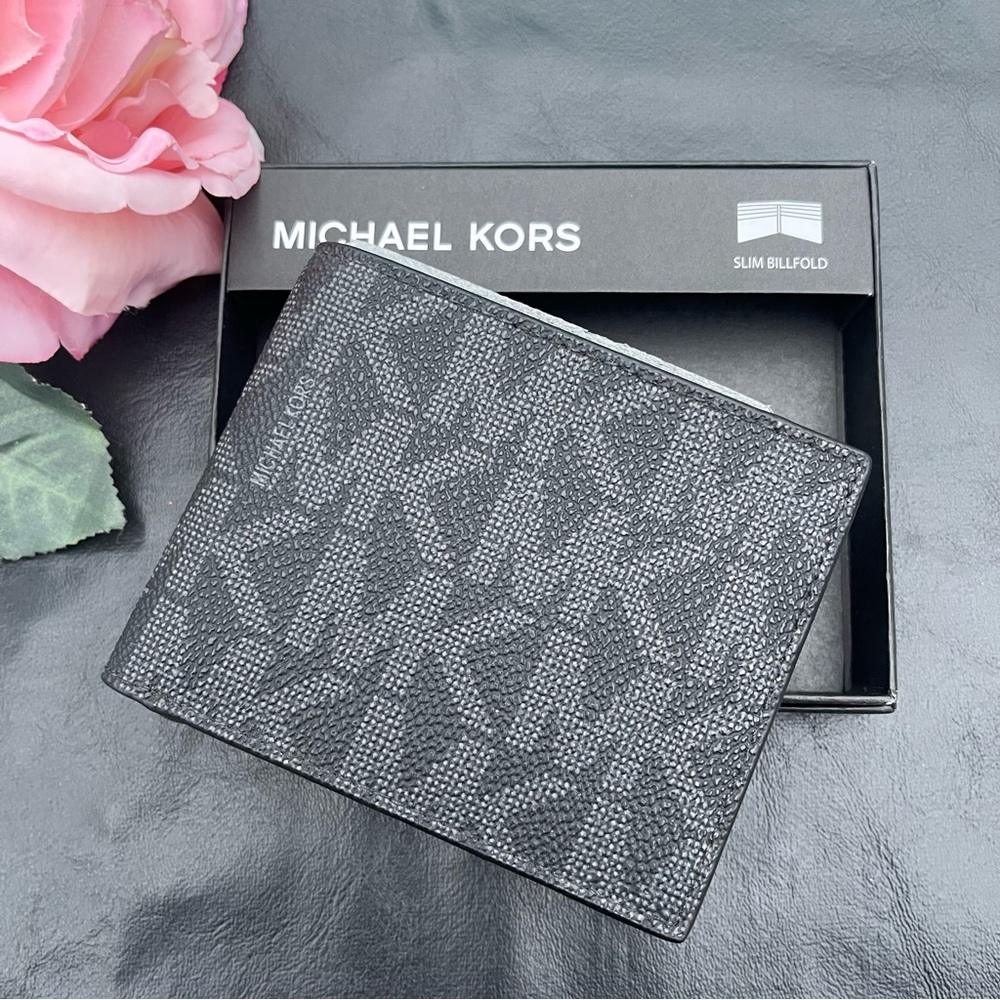 Michael Kors Black Slim Billfold Wallet mens
